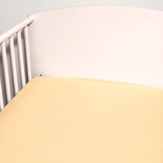 Baby Oliver Βρεφικό Σεντόνι Κούνιας Βαμβακερό με Λάστιχο Κίτρινο 70x140εκ.