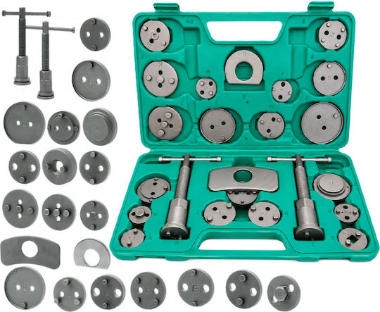 Brake Piston Tool Kit Zola 23 Pieces Universal Adapters Brake Calipers Steel Storage Box