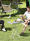 Metal Table For Small Outdoor Spaces Foldable Dark Grey 76x50x74cm