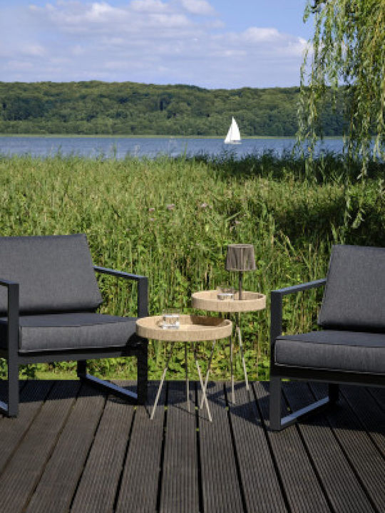 Auxiliary Table for Small Outdoor Spaces Black 47.5x47cm