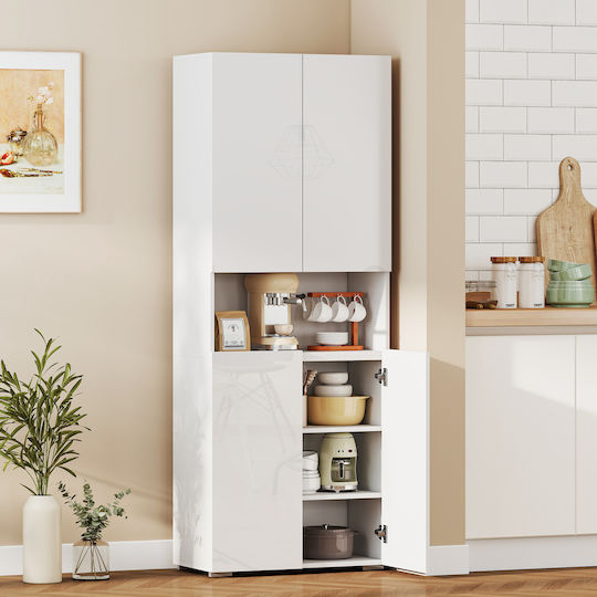 Boden Küchenschrank Weiß Glänzend 68x34x180cm