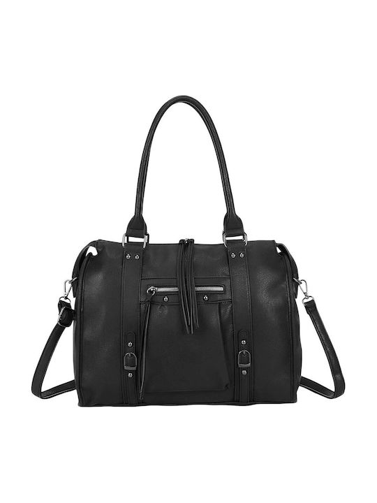 Gallantry Tote Handbag Women Vintage Bowling Style Strap Black