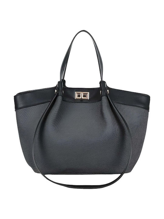 Gallantry Paloma Damen Handtasche Kontrastfarbenes Turn-lock Verschluss Schwarz