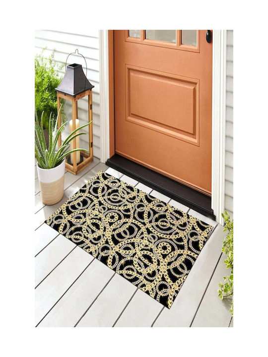 SteweHome Non-Slip Orange Entrance Doormat 70x45cm