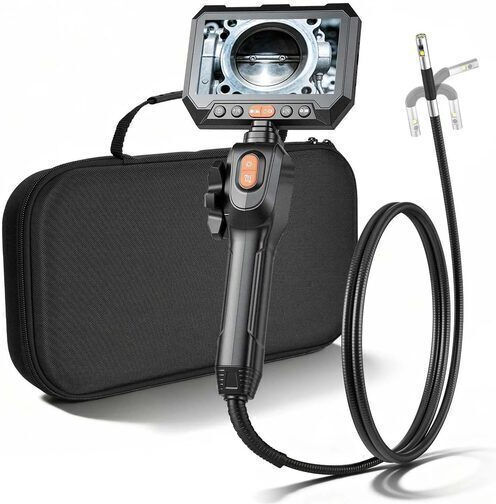 Borescop Articulat Lentilă Dublă Led Ecran Hd 5 Inch Zoom 8x Ip67 Cablu 1.5 M