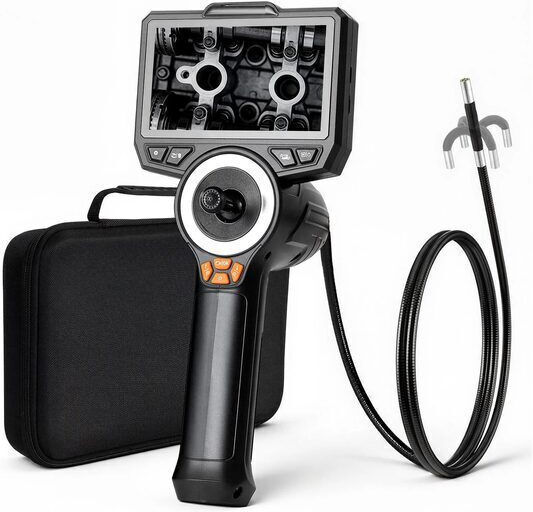 Cameră Endoscopică 360° Ecran Articulat 4 Direcții Zoom 8x Ecran Hd Ips 4.5" Lentilă Subțire 6.2 Mm Ip67 Cablu 1.5 M
