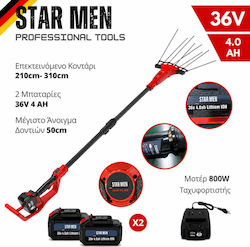 Star Men Olivenpflückerstange Batteriebetrieben 36V Tastaturen 3.1m Mit Ausziehbarer Funktion Und Gewicht 4.35kg Star Men Olivenpflückerstange Batteriebetrieben 36V Tastaturen 3.1m Mit Ausziehbarer Funktion Und Gewicht 4.35kg