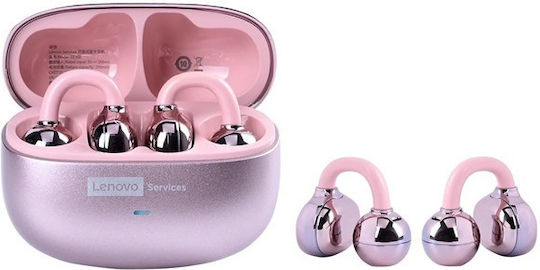 Lenovo LE302 Open Ear Bluetooth Handsfree Ακουστικά με Αντοχή στον Ιδρώτα και Θήκη Φόρτισης Ροζ