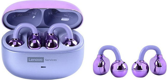 Lenovo LE302 Open Ear Bluetooth Handsfree Ακουστικά με Αντοχή στον Ιδρώτα και Θήκη Φόρτισης Μωβ
