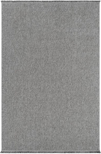 SteweHome Non-Slip Rectangular Cotton Gray Rug 100x200cm