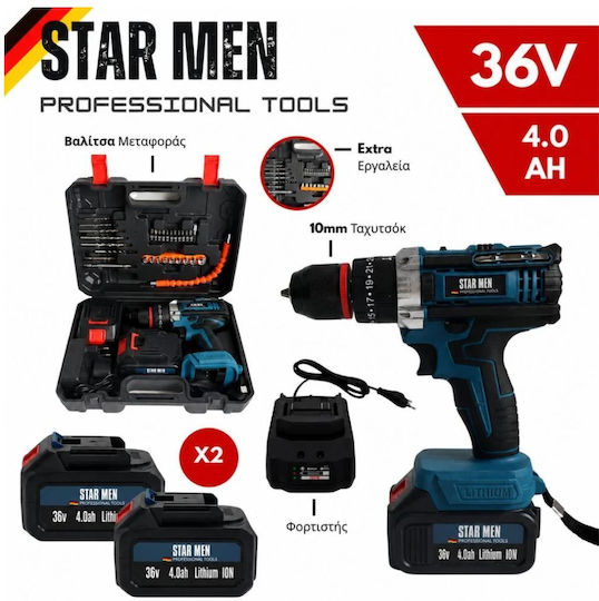 Star Men BH-CBID-10 Schlagbohrschrauber Batteriebetrieben 36V