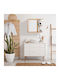 Relaxdays Badezimmerspiegel mit Regal & Schrank 53x62cm Beiges