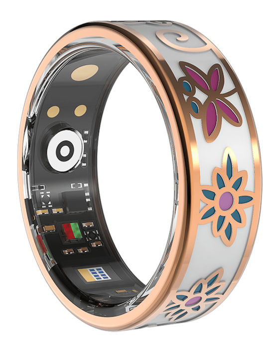 Forever Botanical Smart Ring 18.9mm With Heart Beat Monitor Rose Gold