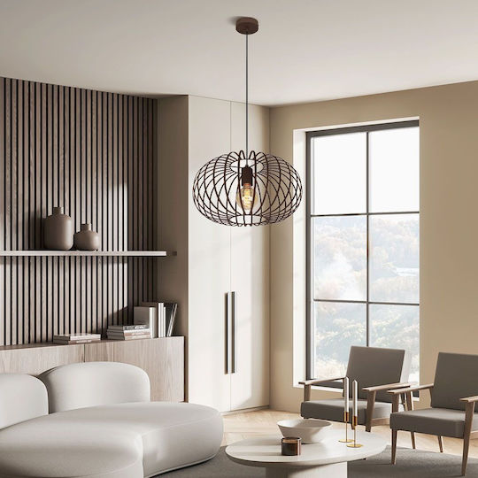 Vivalux Pendant Ceiling Light Brown with E27 Socket 39cm
