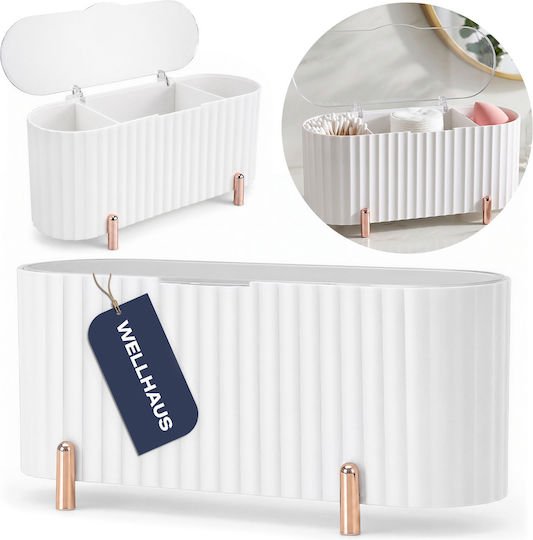 Wellhaus Cutie De Organizare Cosmetice Cu Separatoare Albă