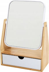 Pufo Cosmetic Mirror Organizer Accessories Makeup Tools Cosmetic Product Storage Elegant Design Dressing Table White