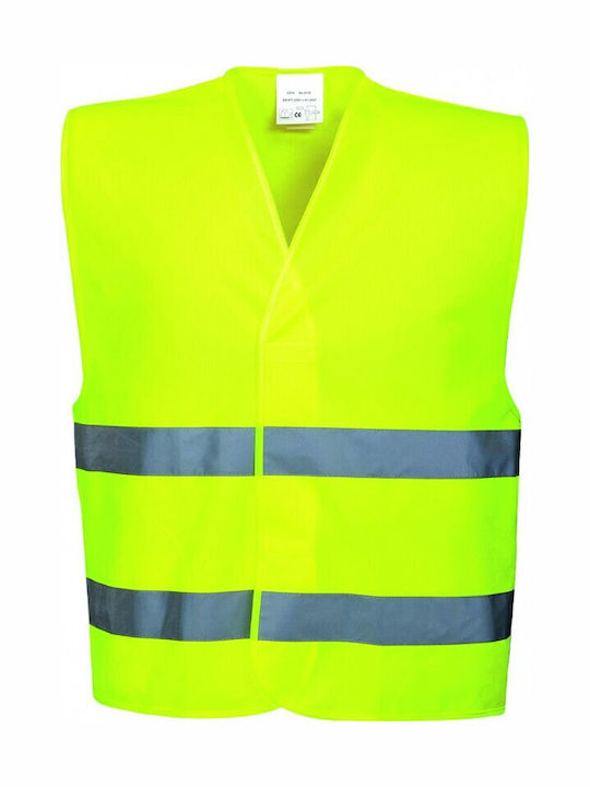 Men's Work Vest with Reflective Tapes Yellow