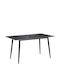 Gustas Dining Table with Marble Surface Black 120x80x76cm
