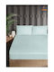 SteweHome Bed Sheet Set With 2 Pillowcases Double With Rubber Hugger 160x200cm Turquoise 3 Pieces