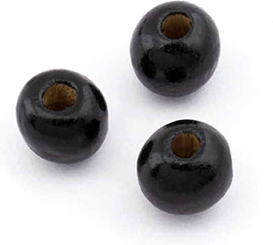 Ξυλινη Χανδρα 10mm/ø4 100g 355τμχ Μαυρο Συσκευασια 1 Πακ