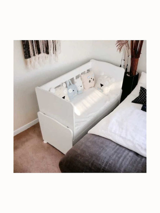 SteweHome Baby Crib White with Mattress 100x112cm