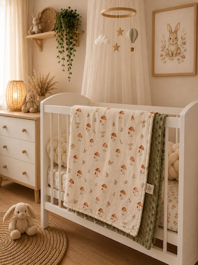 Grandes Suenos Pătură Pepinieră Swaddling 100% Bumbac Verde 75x100cm