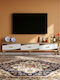 TV Stand Made of Wood & Gold Glass L180xD30xH41cm