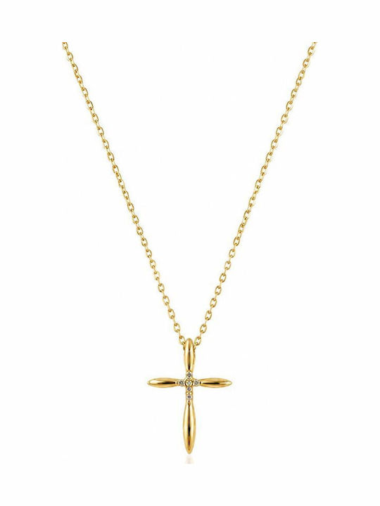 Paraxenies Kreuz aus Vergoldetem Silber mit Kette