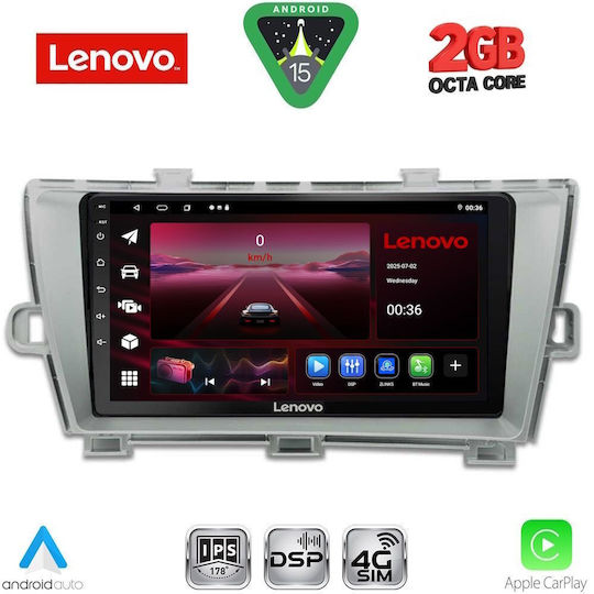 Lenovo Sistem Audio Auto pentru Toyota Prius 2009-2015 Bluetooth USB Wi-Fi GPS Apple CarPlay Android Auto cu Ecran Tactil 9"