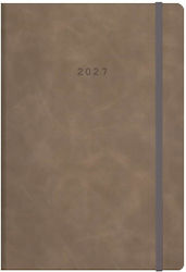 Next Flexi Agendă B5 2027 Maro De Piele (Cu Personalizare)