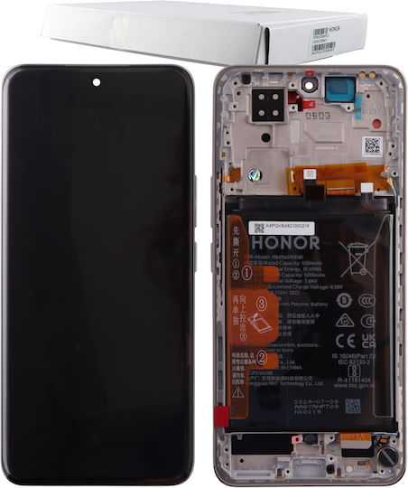 Honor Ersatzbildschirm mit Touch-Mechanismus und Rahmen für Honor 200 5G Weiß