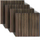Relaxdays Akustikpaneel Set 4 60x60cm Dunkelbraun 60x1.8x60 cm