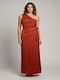 Summer Maxi Dress for Wedding and Christening Orange