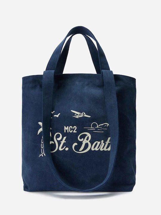 MC2 Stoff Strandtasche Blau