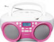 Lenco Stereo Fm Radio Usb Port Cd/mp3 Player Telescopic Antenna White Pink