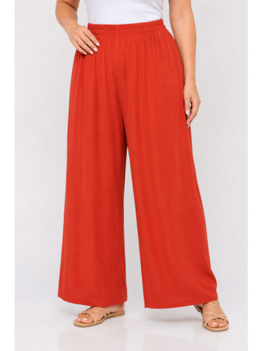Women's Pantaloons with Rubber Band in Regular Fit Tile Red SH-55240-26TR-TILE RED
