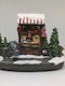 Illuminated Christmas House Arrangement Red-White Stripes 13.5 Cm