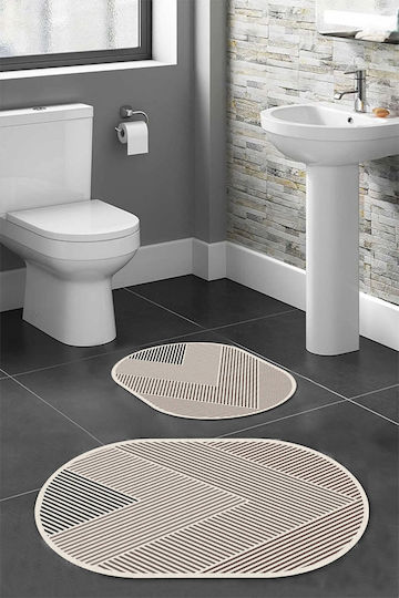SteweHome Non-Slip Set Bath Mats STE-029414-P29414 Multicolour 60x100cm 2 Pieces