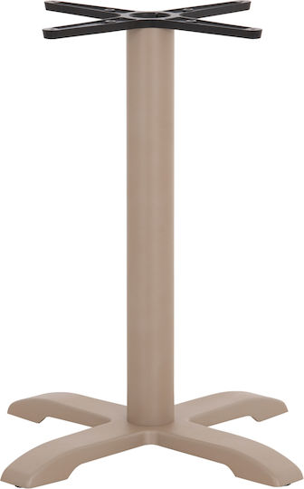 HomeMarkt Metallic Table Stand Suitable for Table with Adjustable Cappuccino Color 62x62x72cm