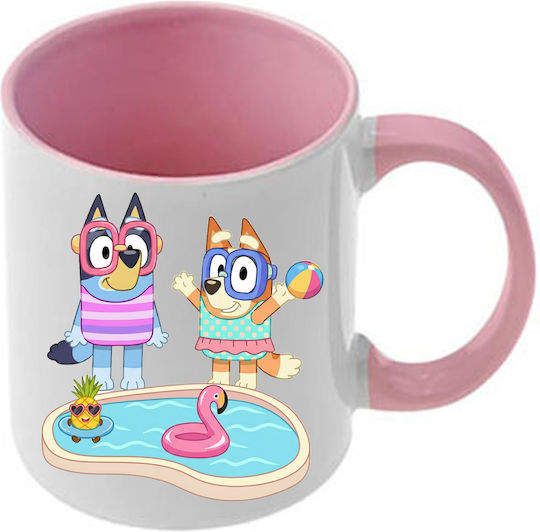 Κούπα Bluey Ροζ Λαβή Εσωτερικό