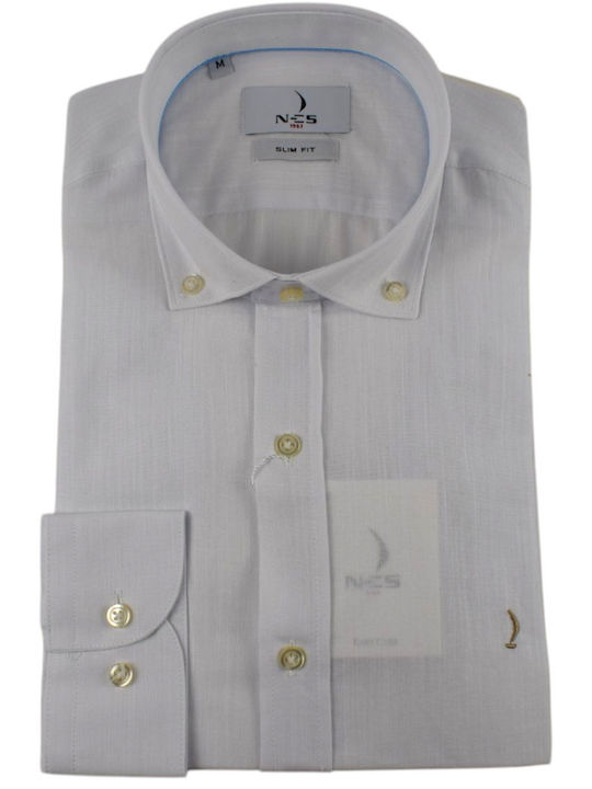 Long Sleeve Linen Shirt White
