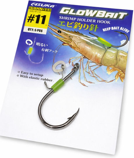Asuka Glow Bait Shrimp Holder Hook #11