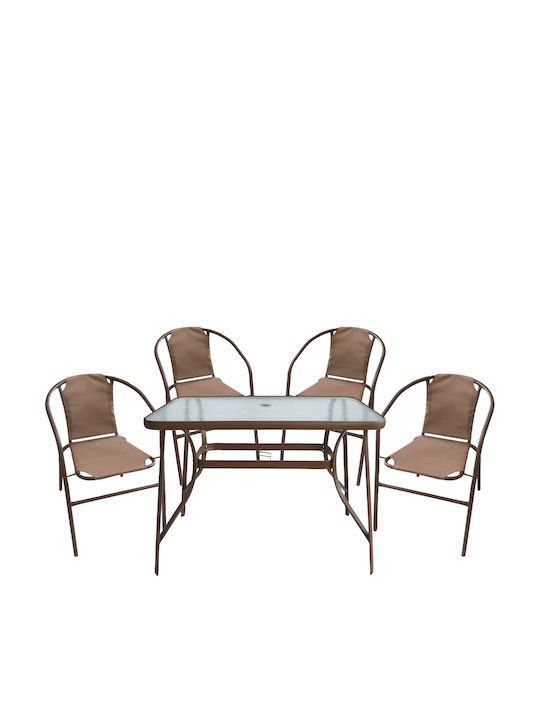 Set Dining Exterior Sun 5 Piese Maro