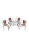 Set Dining Exterior Sun 5 Piese Maro