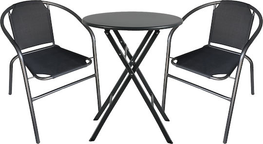 Garten- und Outdoor-Möbelsets Speisesaal Nova 3 Stück Schwarz