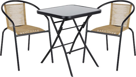 Garten- und Outdoor-Möbelsets Taurus 3 Stück Natur/Schwarz