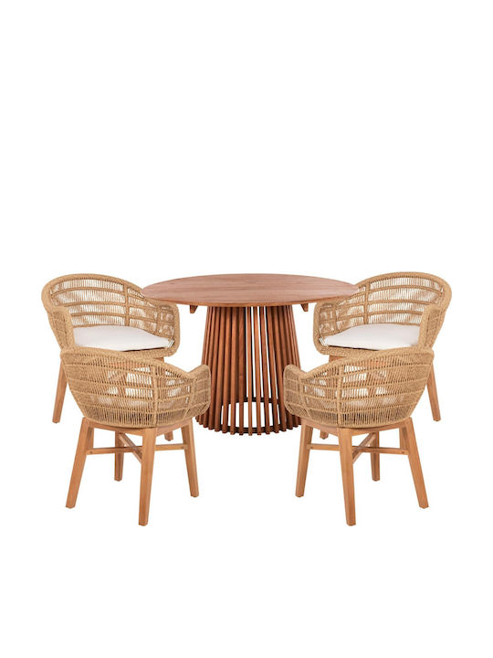 Set Dining Pentru Exterior 5 Piese Negru