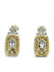 Stud Earrings Gold Plated Silver with Stones