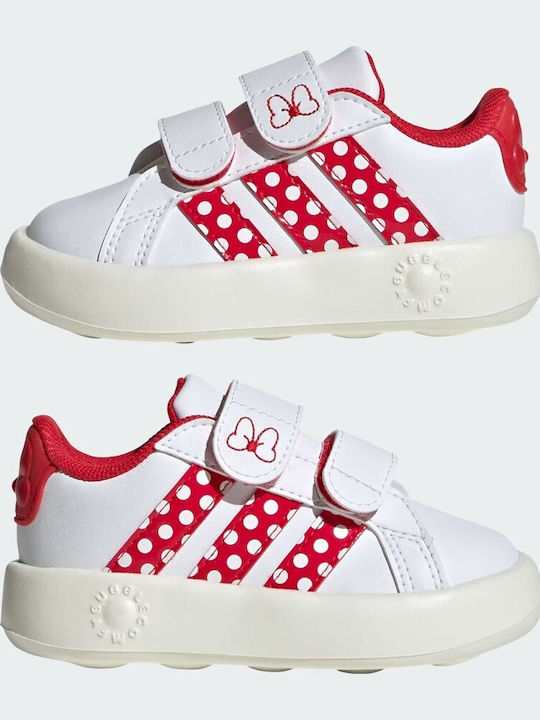 Grand Court Minnie Adidași Copii Cu Închidere Hoop & Loop Albi