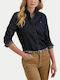 Long Sleeve Women's Denim Shirt Blue